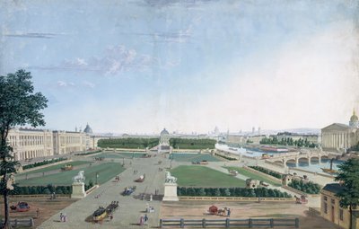 View of the Place Louis XV and the Jardin des Tuileries, 1815-30 by Henri Courvoisier Voisin